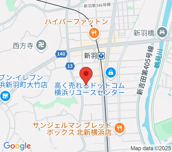 ヤマハピアノサービス横浜センターの地図