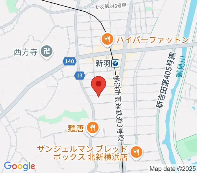 ヤマハピアノサービス横浜センターの地図