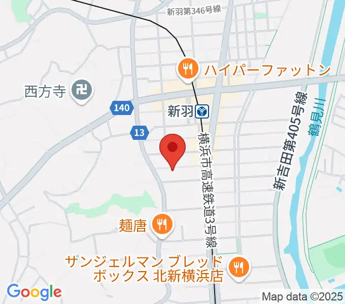 ヤマハピアノサービス横浜センターの地図