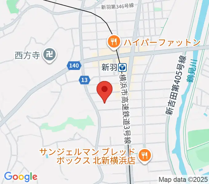 ヤマハピアノサービス横浜センターの地図