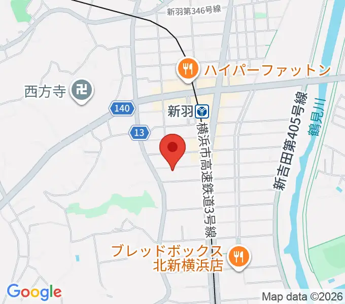 ヤマハピアノサービス横浜センターの地図