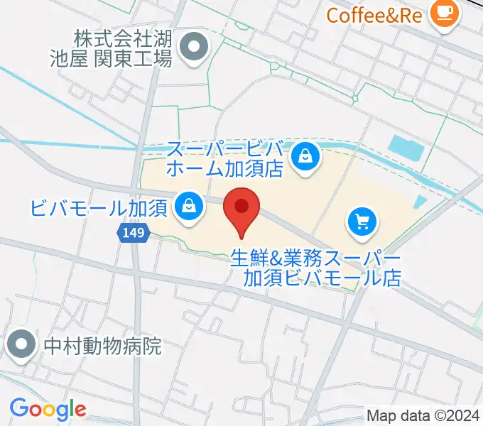 昭和楽器 ビバモール加須センターの地図