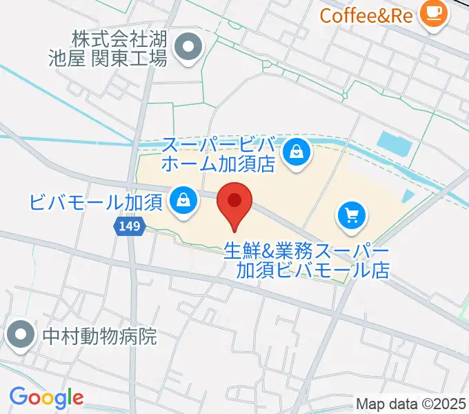 昭和楽器 ビバモール加須センターの地図