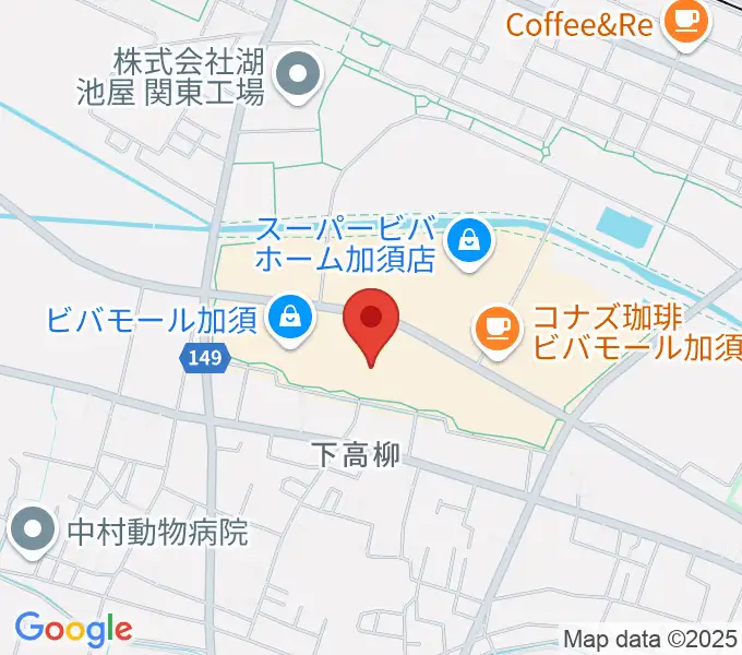 昭和楽器 ビバモール加須センターの地図