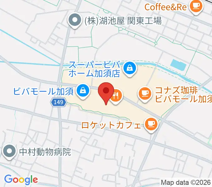 昭和楽器 ビバモール加須センターの地図