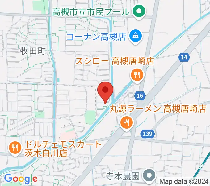 古木ギター教室の地図