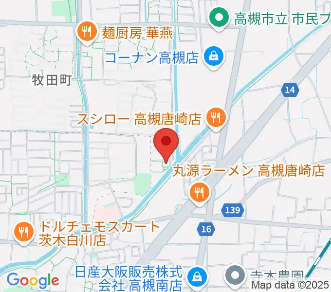 古木ギター教室の地図