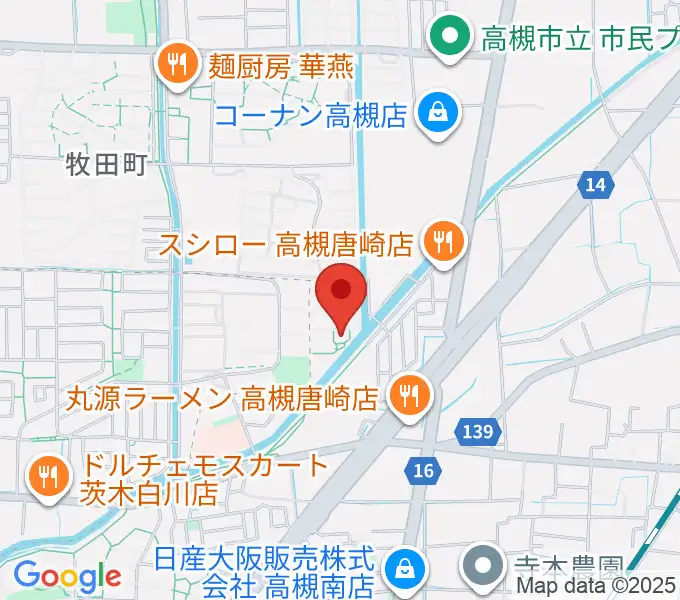 古木ギター教室の地図