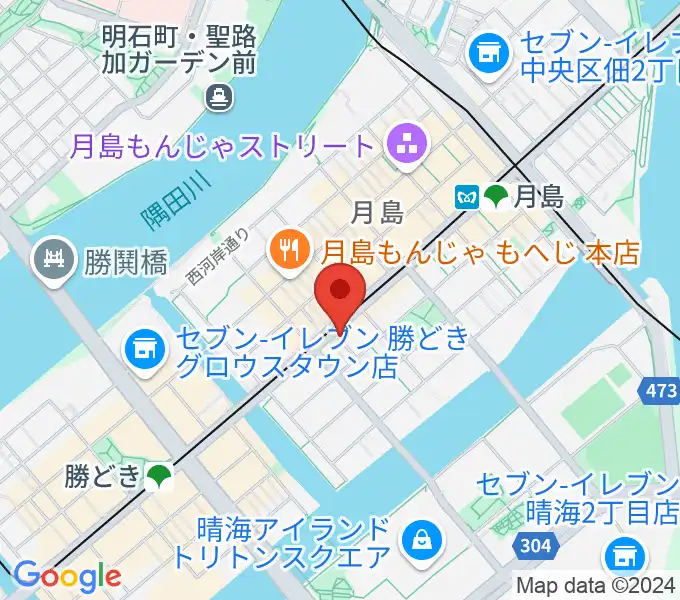 月島リトミックダンススタジオG&Sの地図