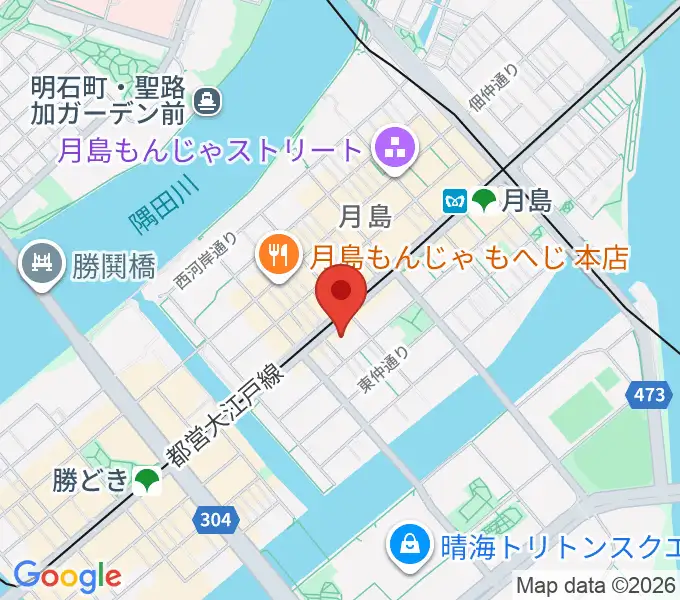 月島リトミックダンススタジオG&Sの地図