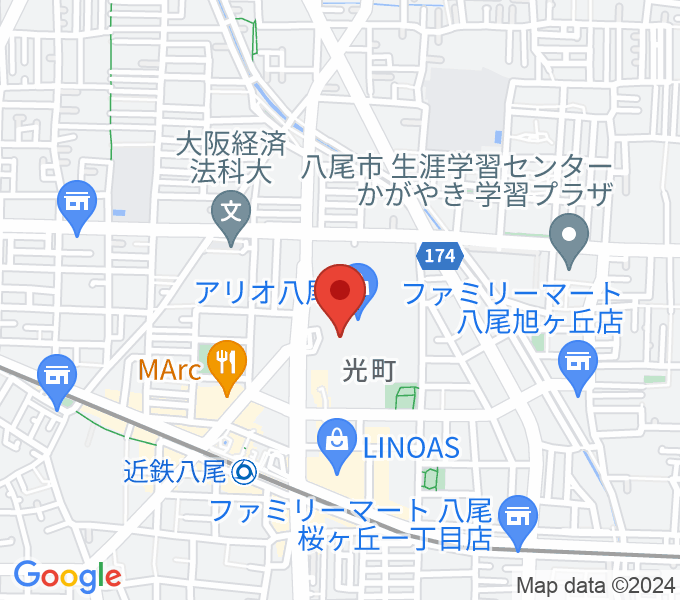 小阪楽器店 アリオ八尾店の場所