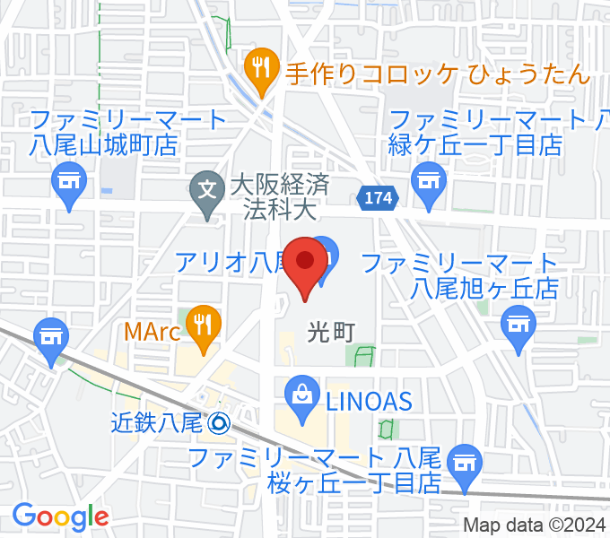 小阪楽器店 アリオ八尾店の場所