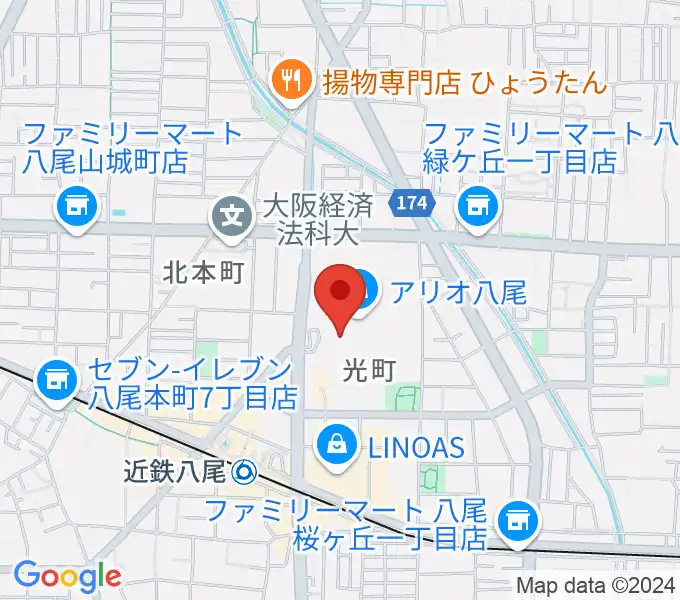 小阪楽器店 アリオ八尾店の地図