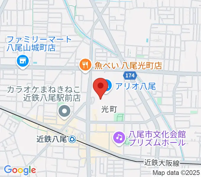 小阪楽器店 アリオ八尾店の地図