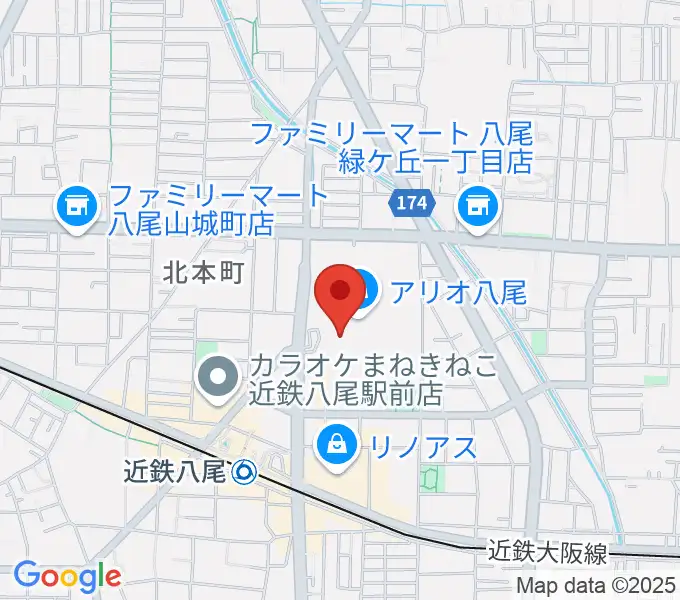 小阪楽器店 アリオ八尾店の地図