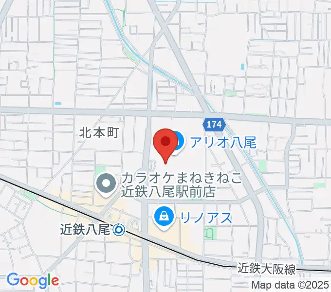 小阪楽器店 アリオ八尾店の地図
