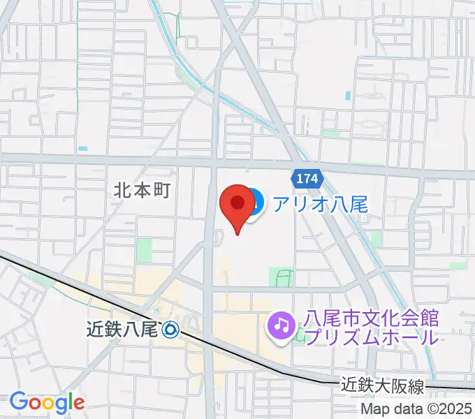 小阪楽器店 アリオ八尾店の地図