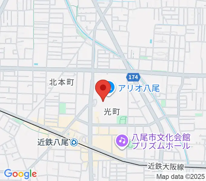 小阪楽器店 アリオ八尾店の地図