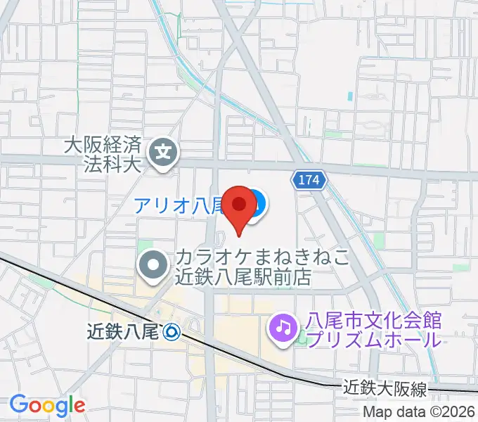 小阪楽器店 アリオ八尾店の地図