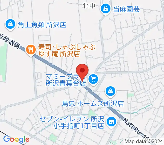 ピアノパワーセンター所沢店の地図