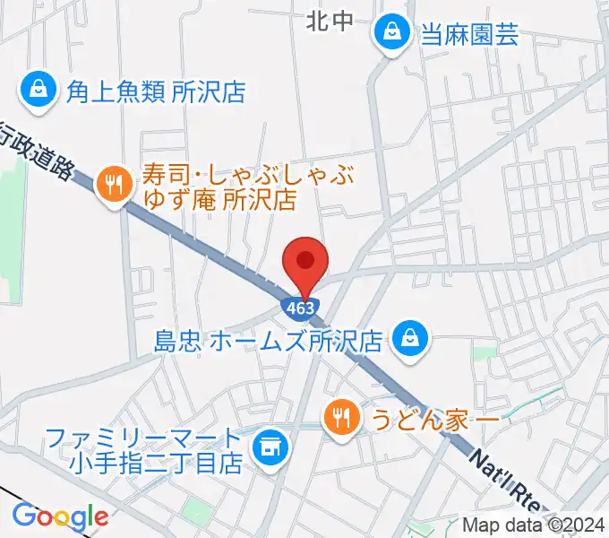 ピアノパワーセンター所沢店の地図