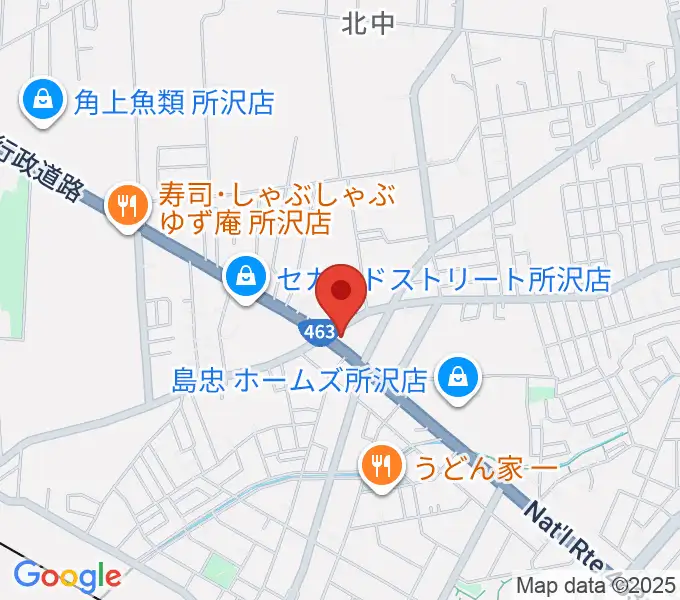 ピアノパワーセンター所沢店の地図