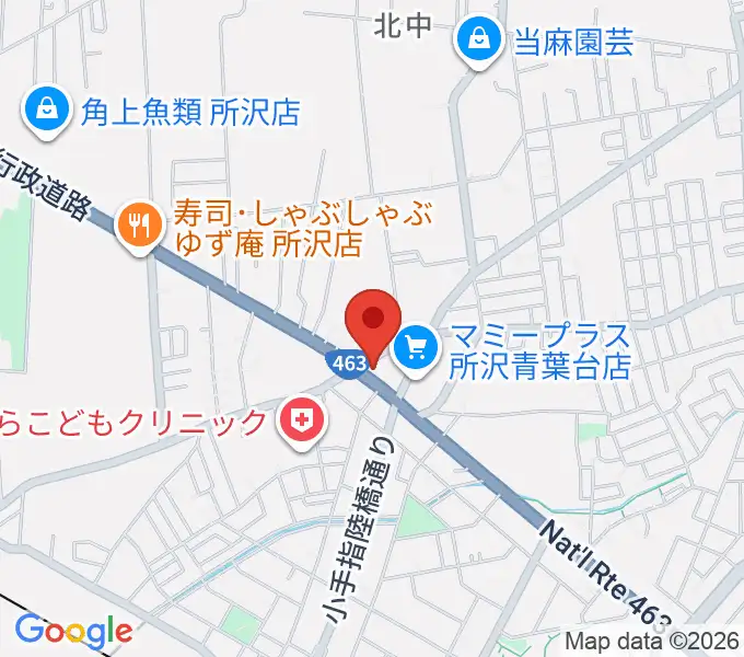 ピアノパワーセンター所沢店の地図