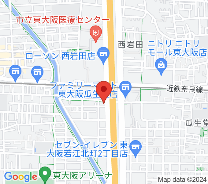 小阪楽器店 八戸ノ里 ピアノ工房小阪の場所