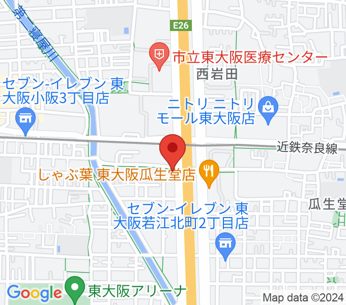 小阪楽器店 八戸ノ里店の場所
