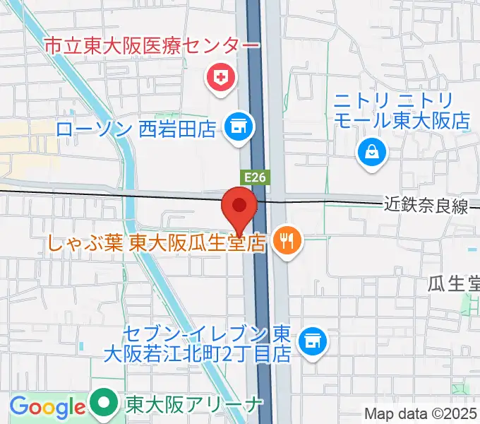 小阪楽器店 八戸ノ里店の地図