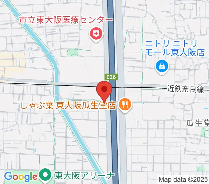 小阪楽器店 八戸ノ里店の地図