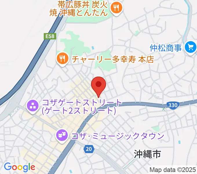 照屋林助三線店の地図
