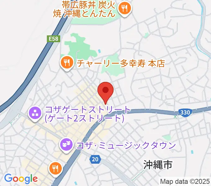 照屋林助三線店の地図