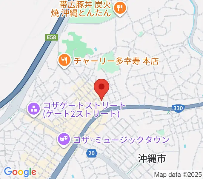 照屋林助三線店の地図