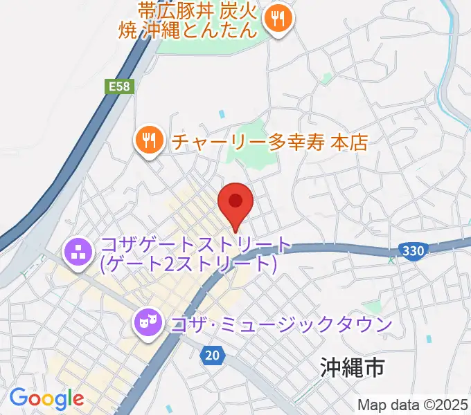 照屋林助三線店の地図