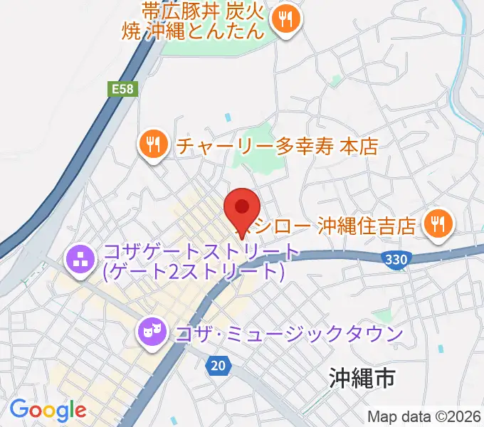 照屋林助三線店の地図
