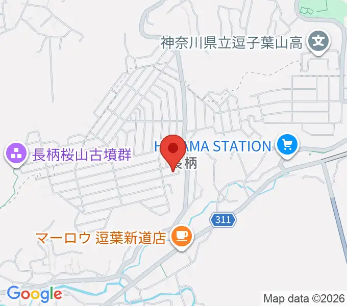 逗子葉山かんのピアノ教室の地図