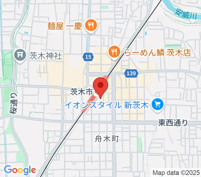 三木楽器音楽教室 茨木センターの地図
