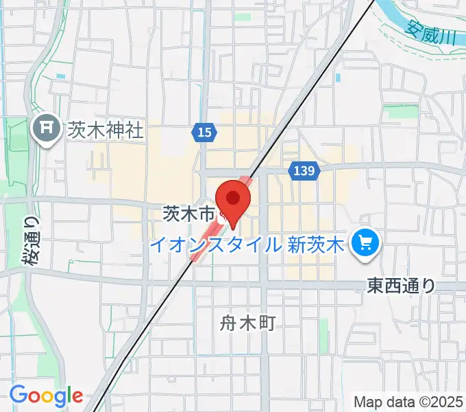 三木楽器音楽教室 茨木センターの地図