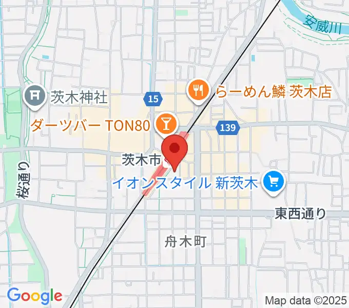 三木楽器音楽教室 茨木センターの地図