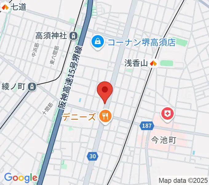 大阪ピアノステーション レンタル室の地図