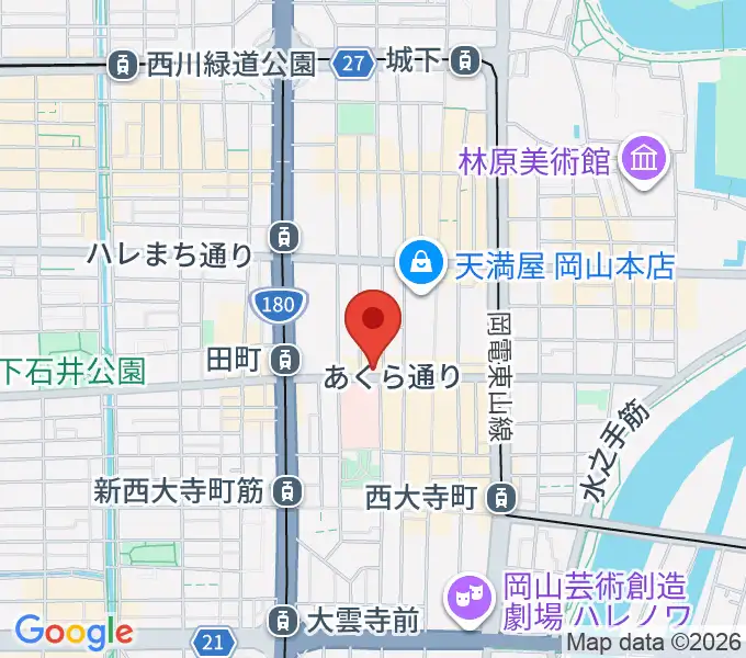 ラパンミュージック岡山 表町教室の地図