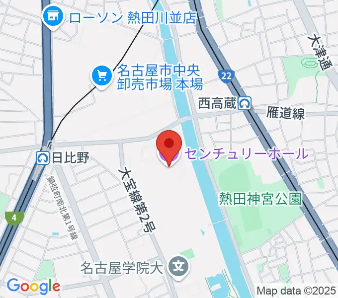 名古屋国際会議場センチュリーホールの地図