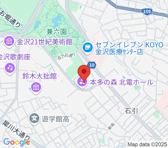 本多の森北電ホールの地図