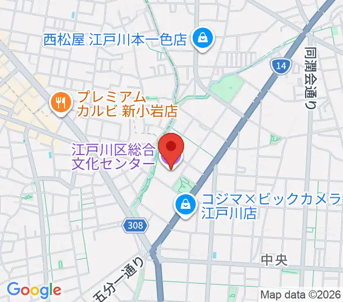 江戸川区総合文化センターの地図