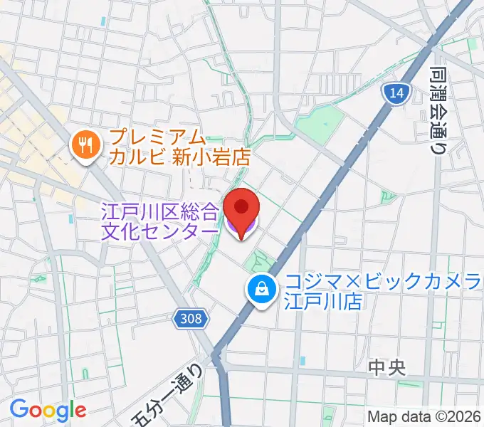 江戸川区総合文化センターの地図