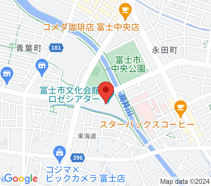 富士市文化会館ロゼシアターの場所
