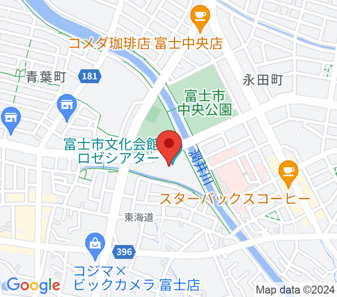 富士市文化会館ロゼシアターの場所