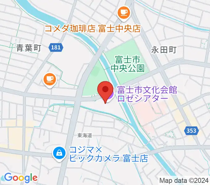 富士市文化会館ロゼシアターの地図