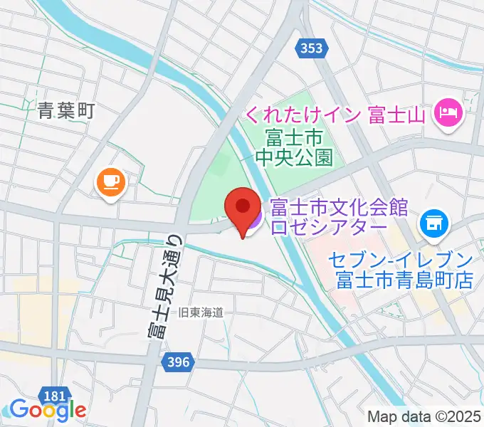 富士市文化会館ロゼシアターの地図